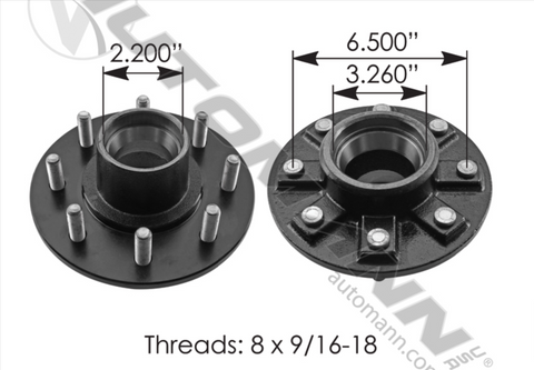 150.H866916 - Idler Hub 7;000 lb Axle