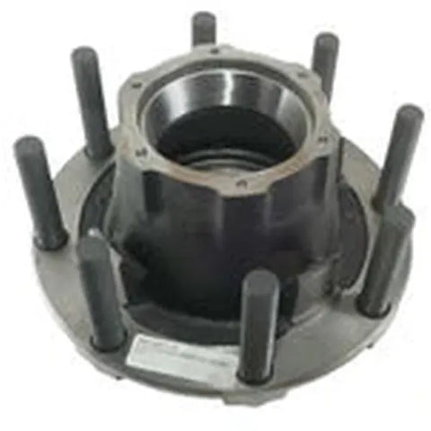 Automann outboard trailer hub mount assembly with metal components and mounting flange for secure trailer wheel attachment.