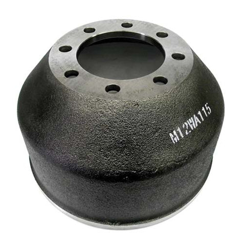 Automann brake drum, 12.25-inch diameter and 5.5-inch width, with a smooth metal surface and vent holes for cooling.