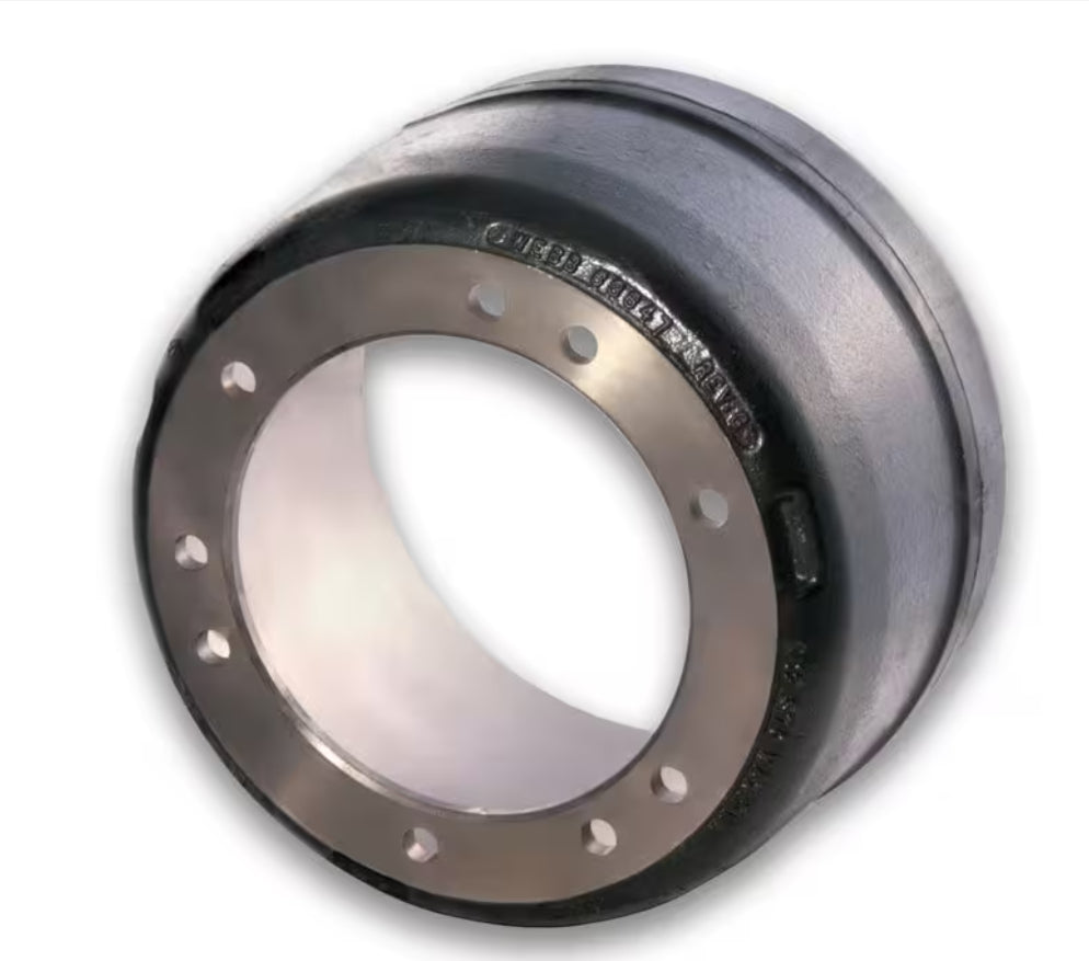 Automann brake drum 12.25-inch diameter by 7.50-inch width, durable metal construction for heavy-duty vehicle braking systems.