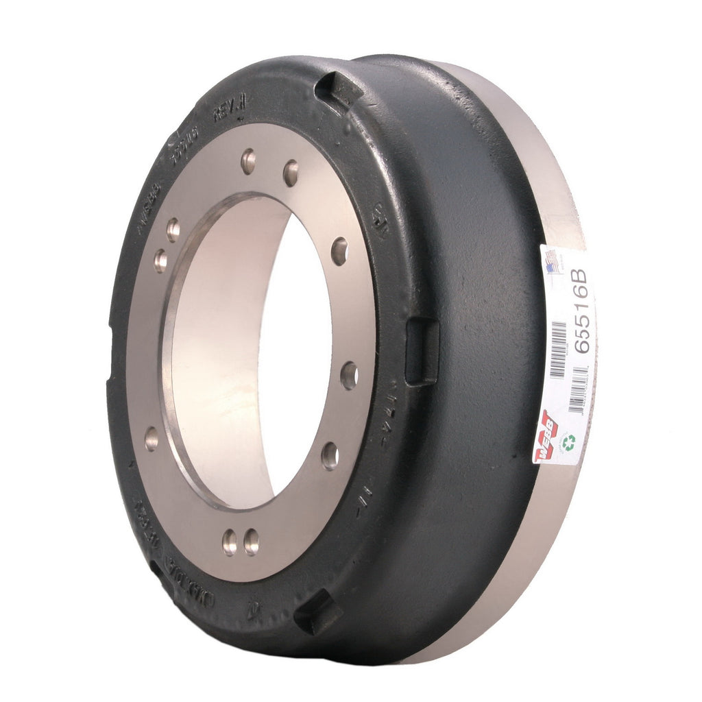 Automann brake drum 16.5-inch diameter and 5-inch width, metallic surface with mounting holes for heavy-duty vehicle braking system.