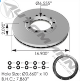 153.116195 - Air Disc Rotor 16.900in