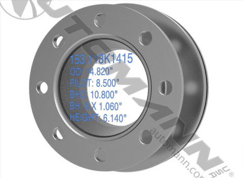 153.118K1415 - Air Disc Rotor 14.820in