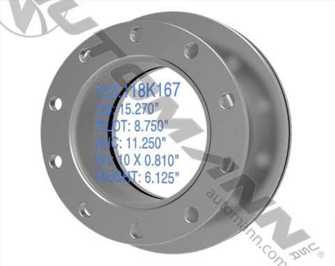 153.118K167 - Air Disc Rotor 15.270in