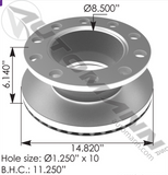 153.118N1366 - Air Disc Rotor 14.820in