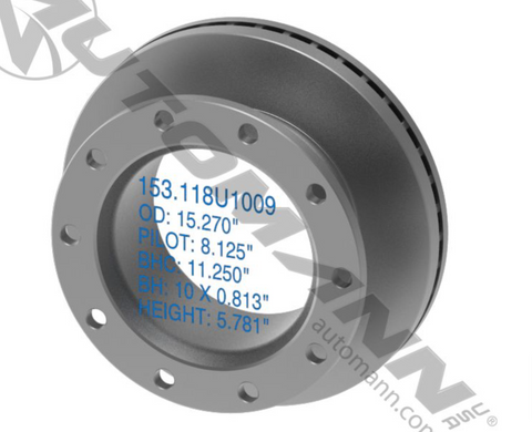 153.118U1009 - Air Disc Rotor 15.270in