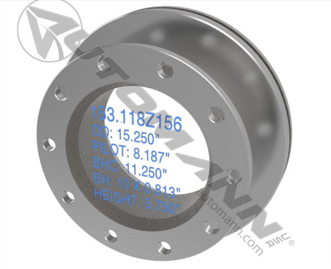 153.118Z156 - Air Disc Rotor 15.250in