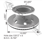 153.122527- Hydraulic Disc Rotor 15in.