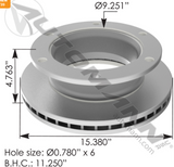 153.122691 -Hydraulic Disc Rotor 15.380in