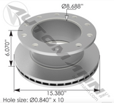 153.122703- Hydraulic Disc Rotor 15.380in