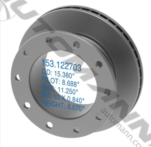 153.122703- Hydraulic Disc Rotor 15.380in