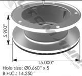 153.122728 -Hydraulic Disc Rotor 15.000in