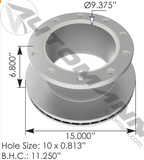 153.122945 - Hydraulic Disc Rotor 15.500in