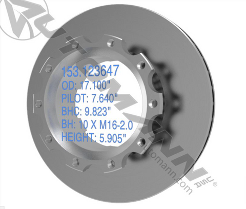 153.123647 - Air Disc Rotor 17.100in