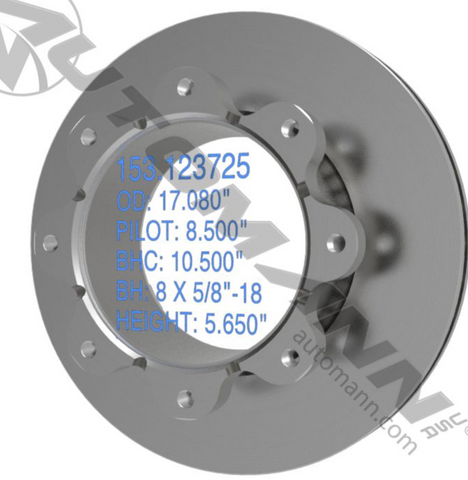 153.123725- Air Disc Rotor 17.080in