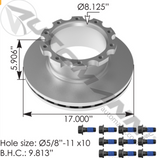 153.125802- Air Disc Rotor 17.000in