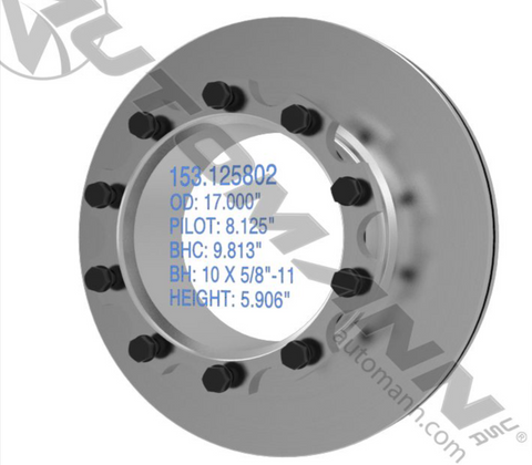 153.125802- Air Disc Rotor 17.000in