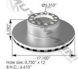 153.126014 - Air Disc Rotor 17.100in