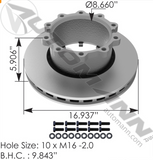 153.134172- Air Disc Rotor 16.930in