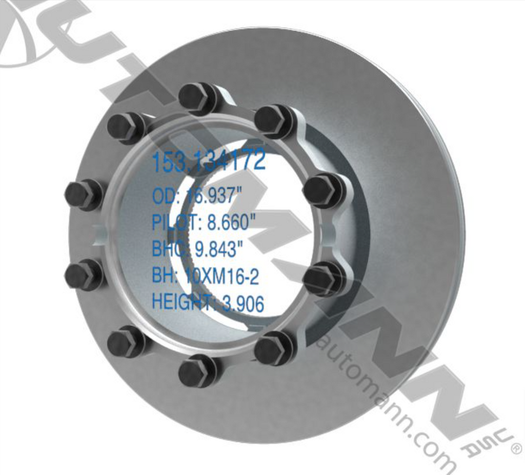 153.134172- Air Disc Rotor 16.930in