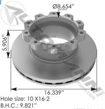 153.134471 - Air Disc Rotor 16.339in