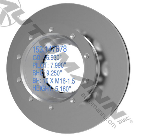 153.147678 - Air Disc Rotor 16.930in