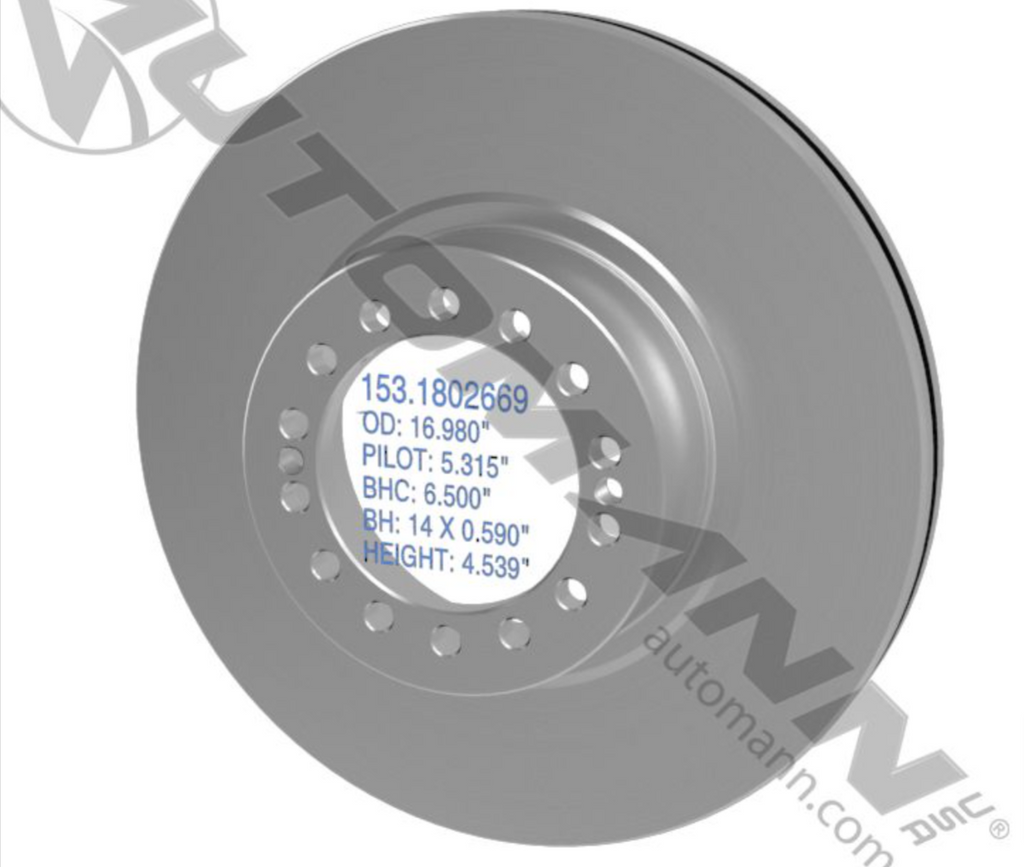 153.1802669- Air Disc Rotor 16.980in