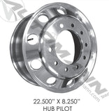 157.A225X825HP  - Hub Pilot 22.500in X 8.250in Aluminum - Nick's Truck Parts