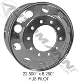 157.A225X825HP74- Hub Pilot 22.5in X 8.25in Aluminum 7.4K - Nick's Truck Parts