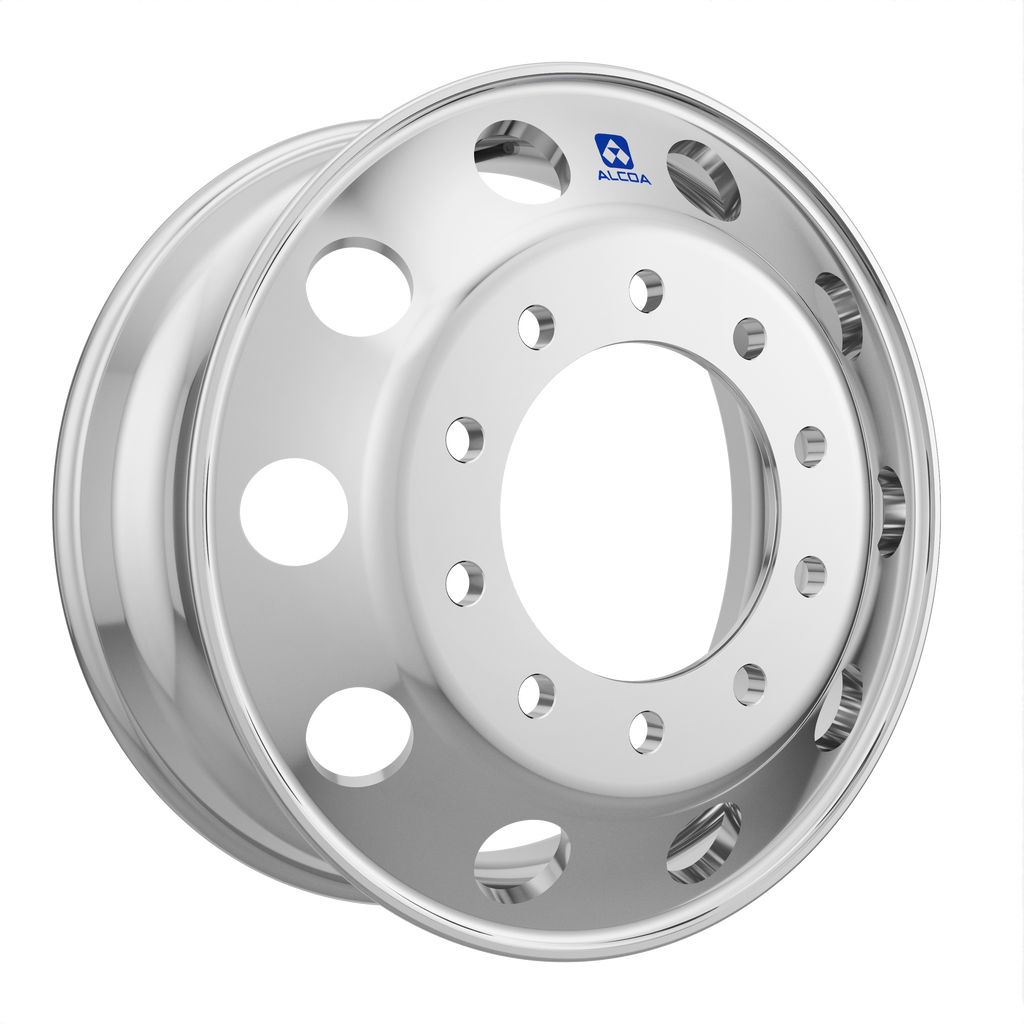 Automann 22.5x8.25 aluminum wheel rim, hub pilot LW A-Shine model, showcasing the polished finish and rim design.