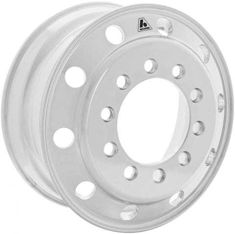 Automann Stud Pilot wheel rim, 22.500in x 8.250in aluminum alloy, smooth surface and bolt holes for truck or trailer use