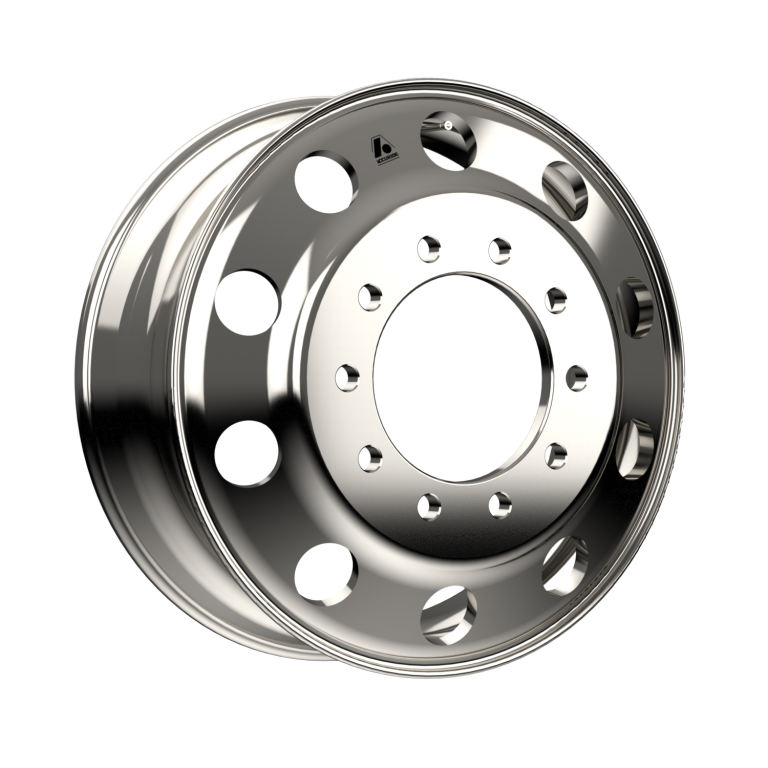 Automann hub pilot aluminum wheel rim, 24.500 inches diameter and 8.250 inches width, sturdy and designed for heavy-duty vehicles.