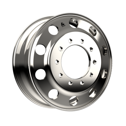 Automann hub pilot aluminum wheel rim, 24.500 inches diameter and 8.250 inches width, sturdy and designed for heavy-duty vehicles.
