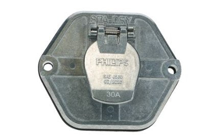Automann 179.1030-HD 7-Way socket with 30 amp breaker, heavy-duty electrical connector for trailers and vehicles.