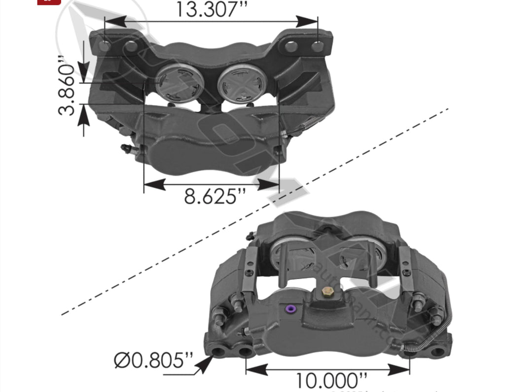 158.10320 - Disc Brake Caliper 70mm Dia - Nick's Truck Parts