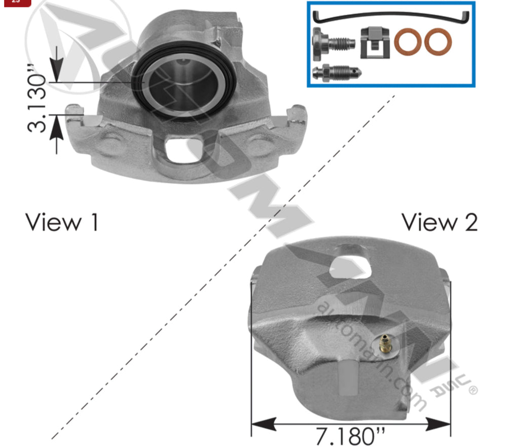 158.155099- Disc Brake Caliper 3.375in Dia - Nick's Truck Parts