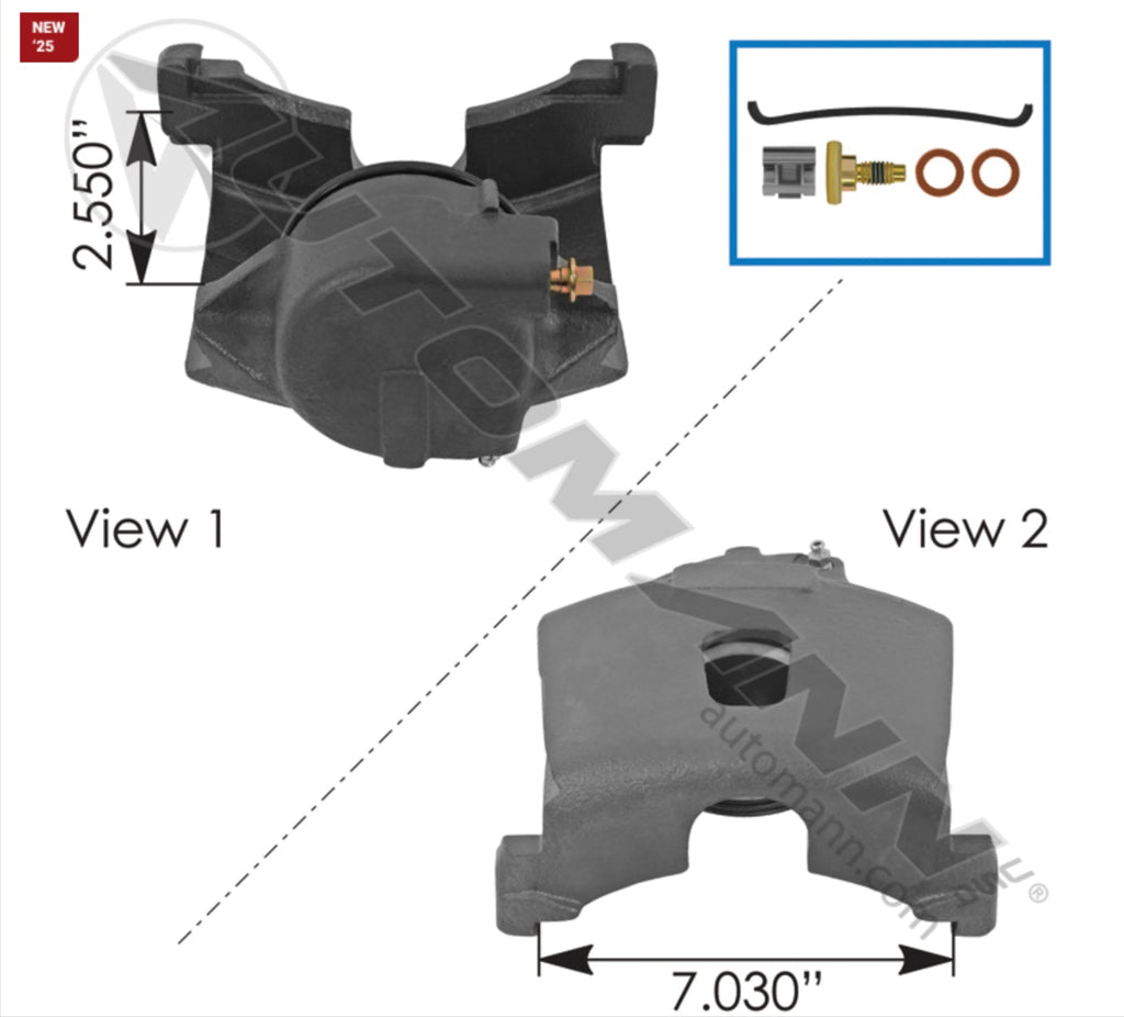 158.155199- Disc Brake Caliper 3.375in Dia - Nick's Truck Parts