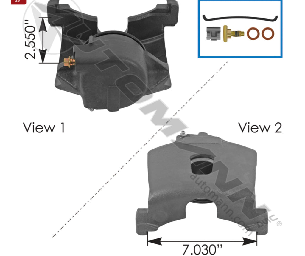 158.155200- Disc Brake Caliper 3.375in Dia - Nick's Truck Parts