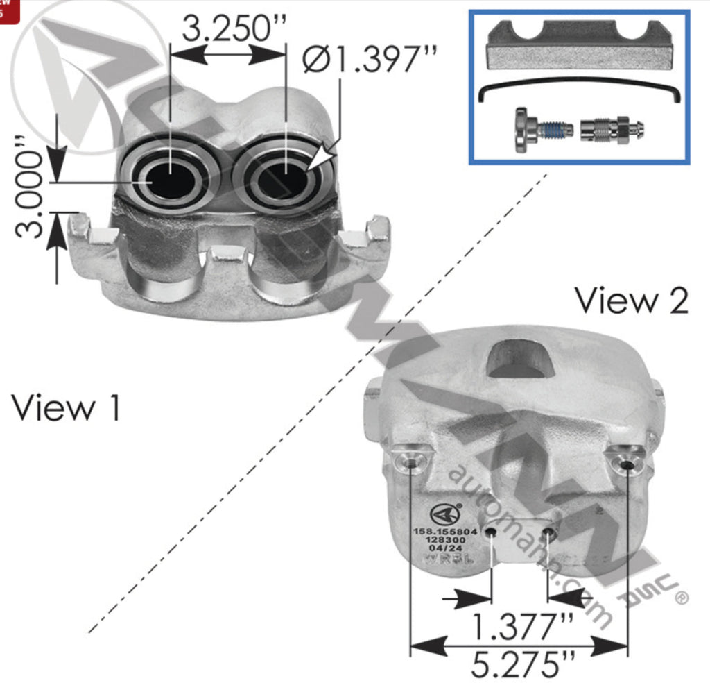 158.155804- Disc Brake Caliper 66mm Dia - Nick's Truck Parts