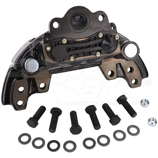 Automann Air Disc Brake Caliper with Carrier ADB22X, metallic finish, mounted on a vehicle brake assembly