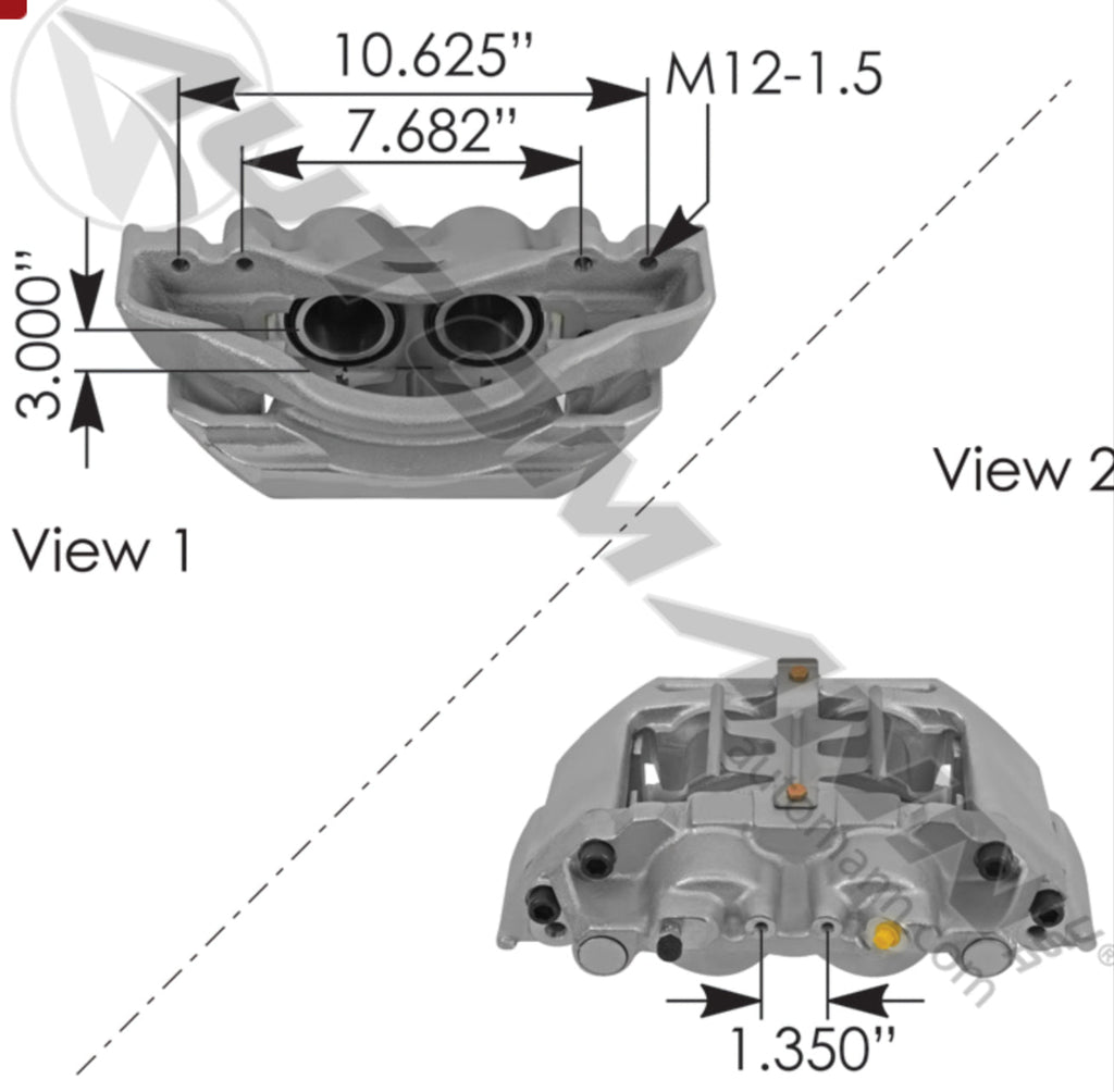 158.LRG714- Disc Brake Caliper 60mm Twin Piston RH - Nick's Truck Parts