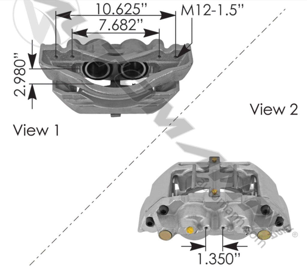 158.LRG717 - Disc Brake Caliper 60mm Twin Piston LH - Nick's Truck Parts