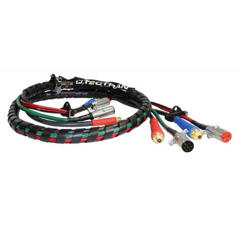 Tectran Air Power Line 10 ft. 4-in-1 versatile air hose with connectors, durable construction, and quick-connect fittings.