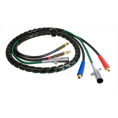 Tectran Air Power Line 10 ft. 3-in-1 flexible air hose with connectors, suitable for heavy-duty industrial use.