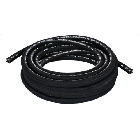Tectran Air Power Line 12 ft, flexible hose with fittings for air pressure systems, shown coiled and ready for use.