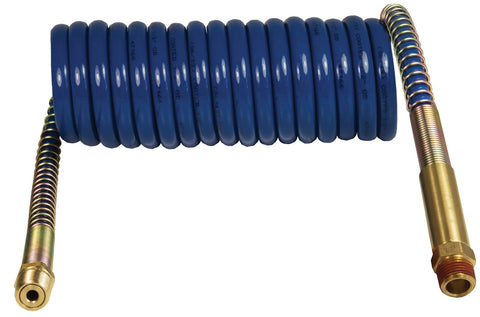 Tectran Armorbrass ArmoRed nylon aircoil with brass handles, used for trailer connections, 16B15BH model.