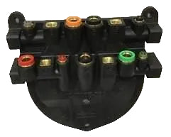 Automann 170.1013 air manifold for Cascadia trucks, featuring multiple outlet ports for air brake systems.