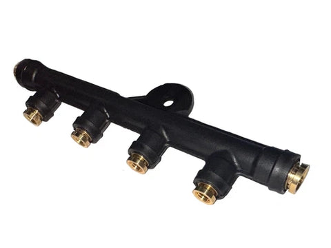 Automann 170.1027 air manifold with multiple ports for air distribution, durable metal construction, used in heavy equipment systems