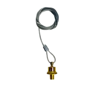 Automann 170.12103 drain valve with 36-inch cable, showing the valve's metal body and attached cable for drainage applications.