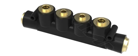170.12C1086446 - Air Manifold Inlet 1/2 Outlet 3/8x1/4in - Nick's Truck Parts